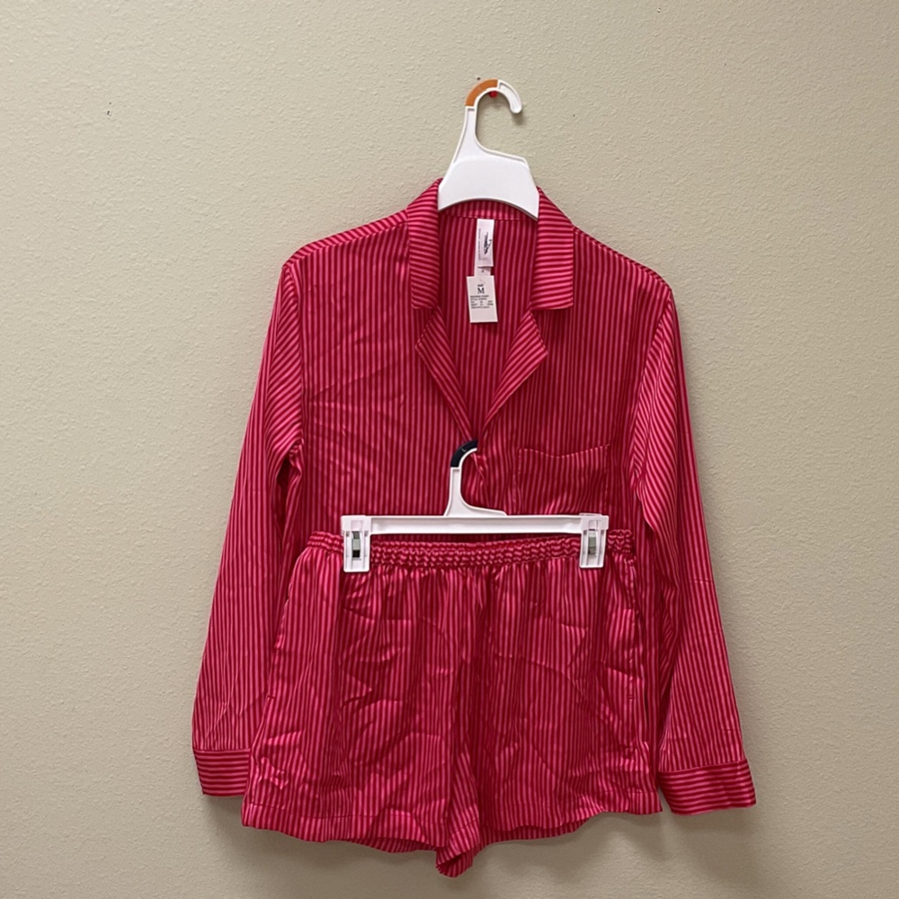 Auden Red and Pink Striped Pajama Set